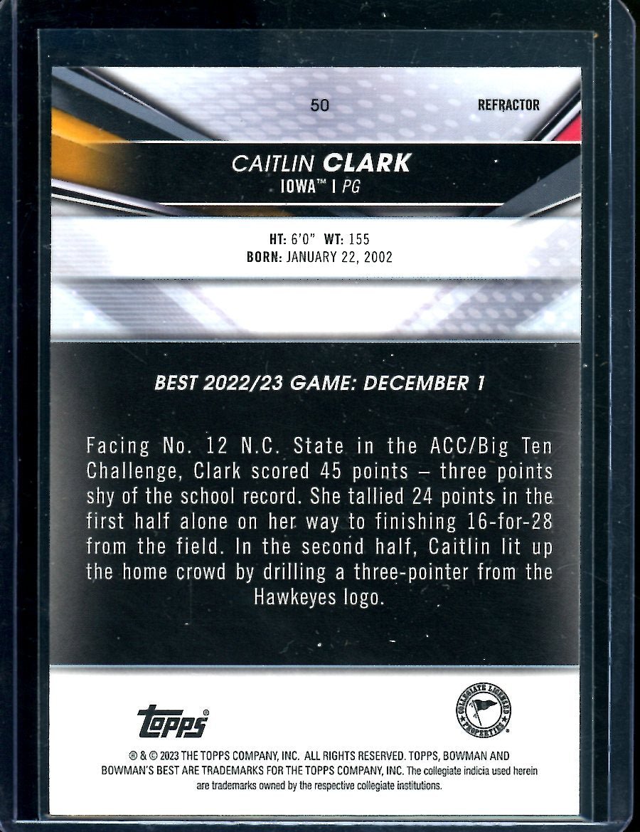 2023 Bowmans Best University Caitlin Clark Refractor Iowa - Trading Card Market