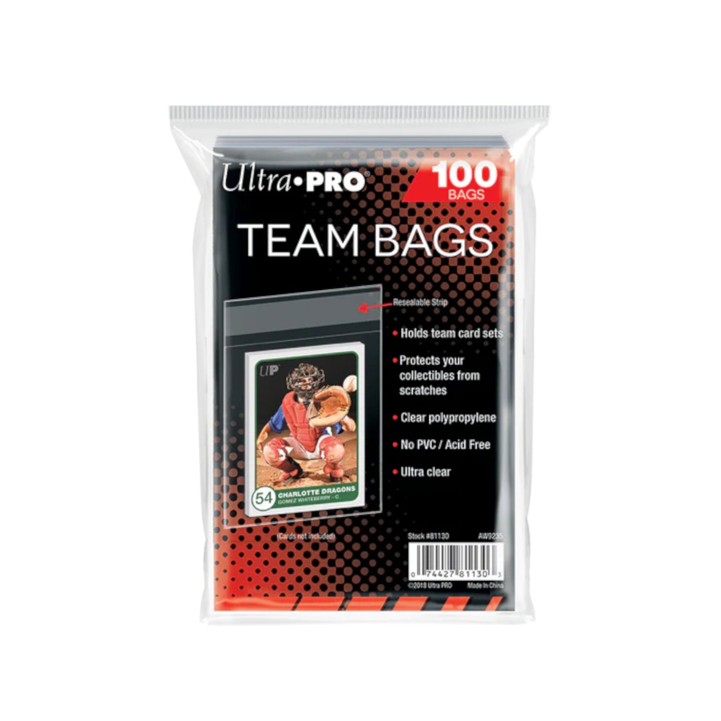 Ultra Pro Resealable Team Bag - Trading Card Market