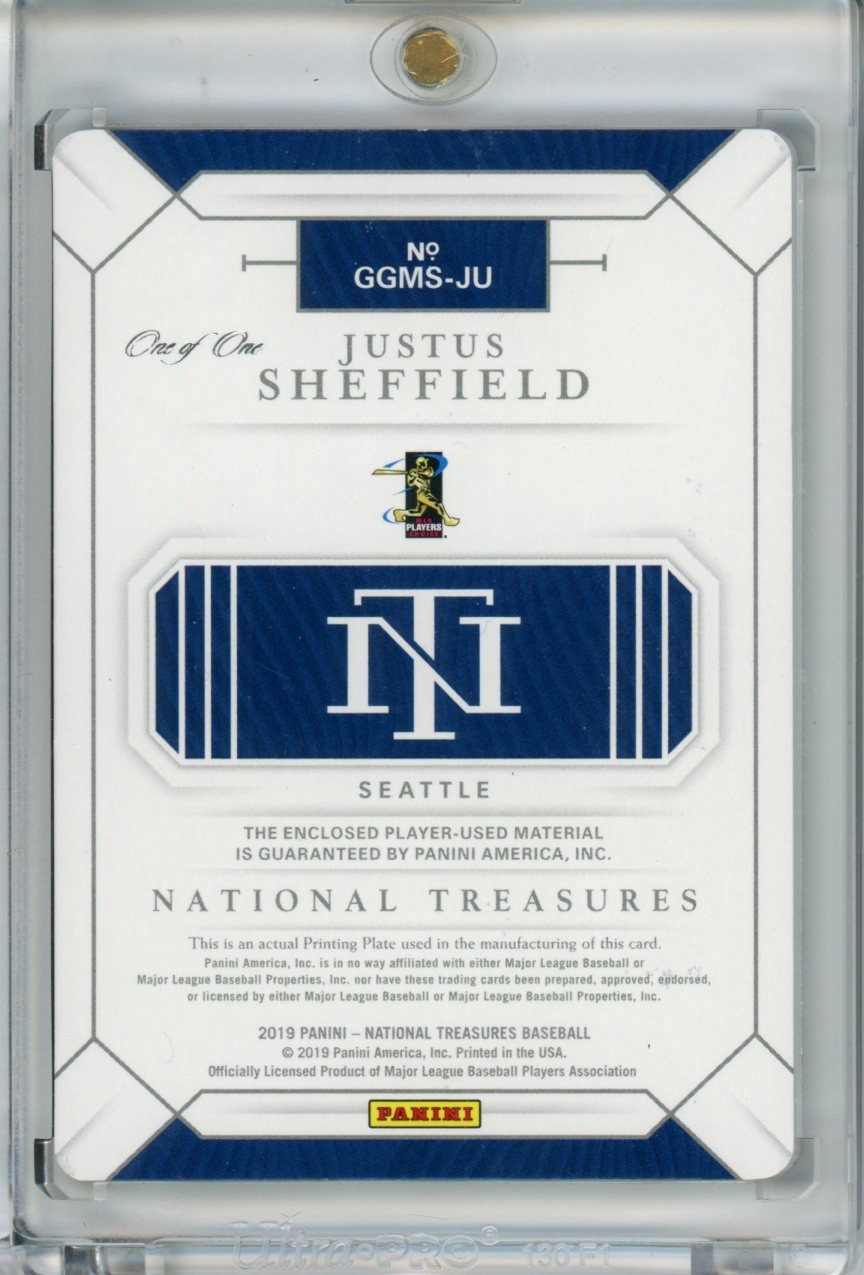 2019 Panini National Treasures Justus Sheffield Printing Plate 1/1 Mariners - Trading Card Market