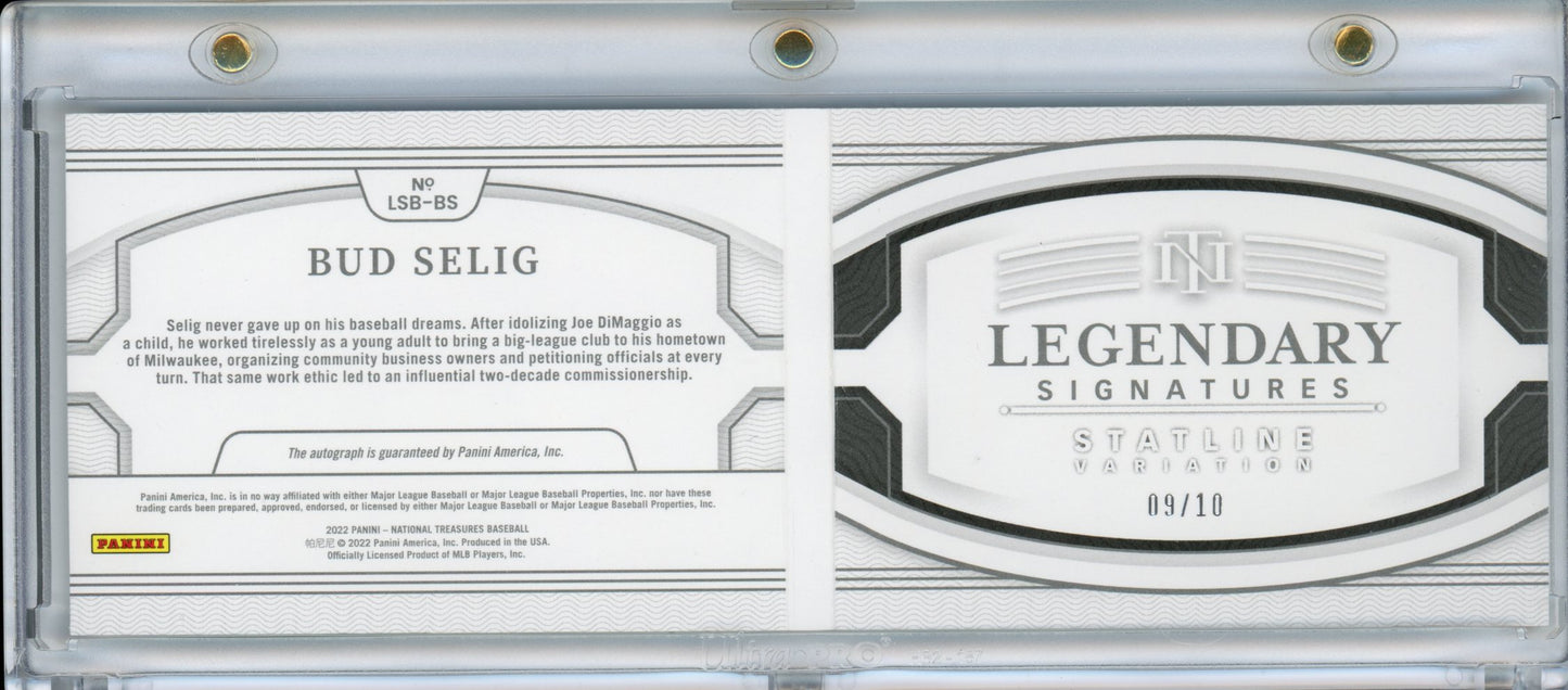 2022 Panini National Treasures Bud Selig Legendary Cut Signature Book /10 MLB - Trading Card Market