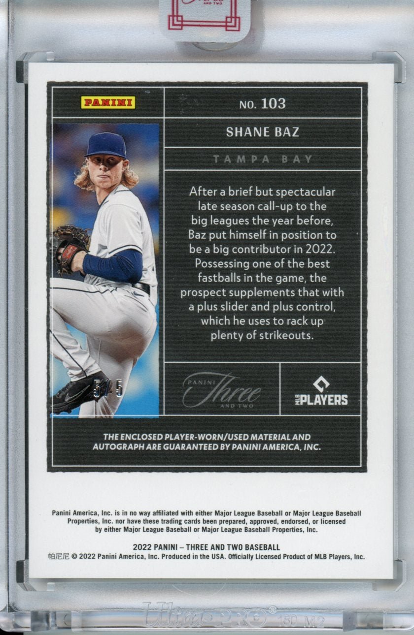 2022 Panini Three & Two Shane Baz Rookie RPA Red /5 Rays - Trading Card Market