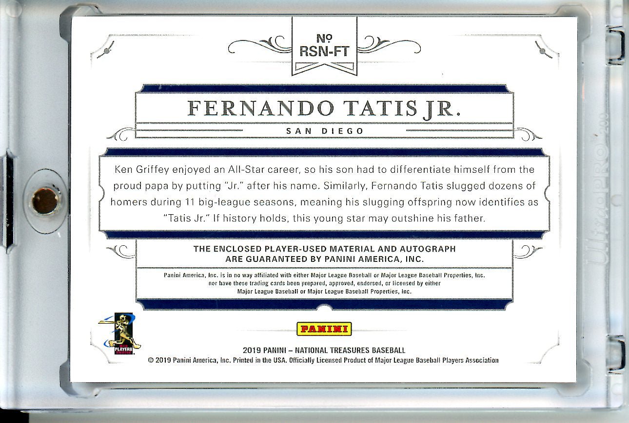 2019 Panini National Treasures Fernando Tatis Jr. Rookie Signature /49 Padres - Trading Card Market