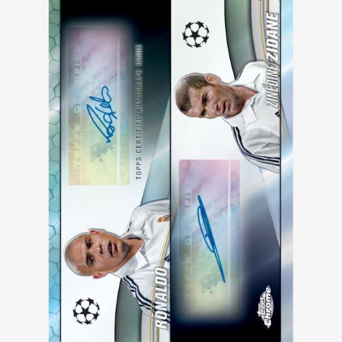 2023/24 Topps Chrome UEFA Club Competitions Soccer Cards - Ronaldo_Zidane-Dual Auto