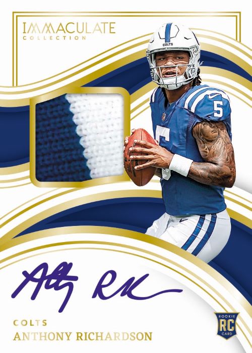 2023 Panini Immaculate Football Cards-Anthony Richardson Rookie Patch Auto