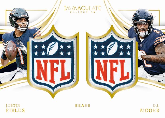 2023 Panini Immaculate Football Cards-Justin Fields_DJ Moore-Dual Shield