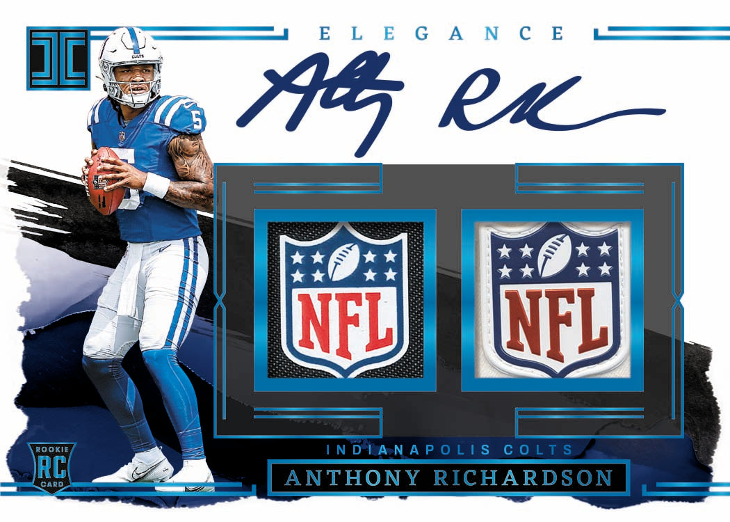 2023 Panini Impeccable Football Cards-Anthony Richardson_Dual NFL Logos