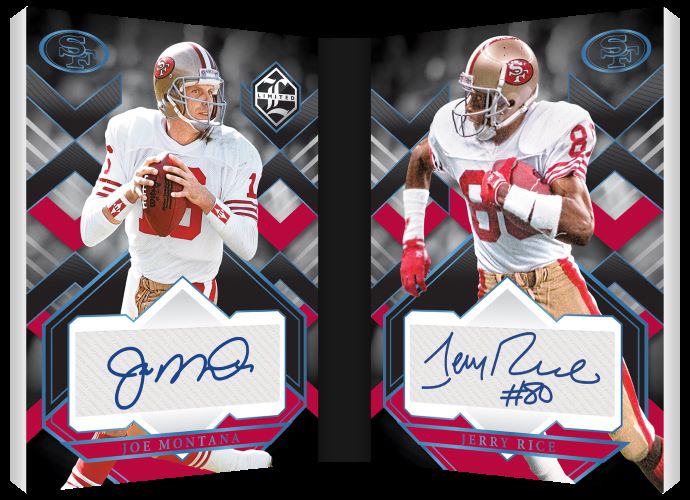 2023 Panini Limited Football Cards-Joe Montana_Jerry Rice_Partner Duals Book