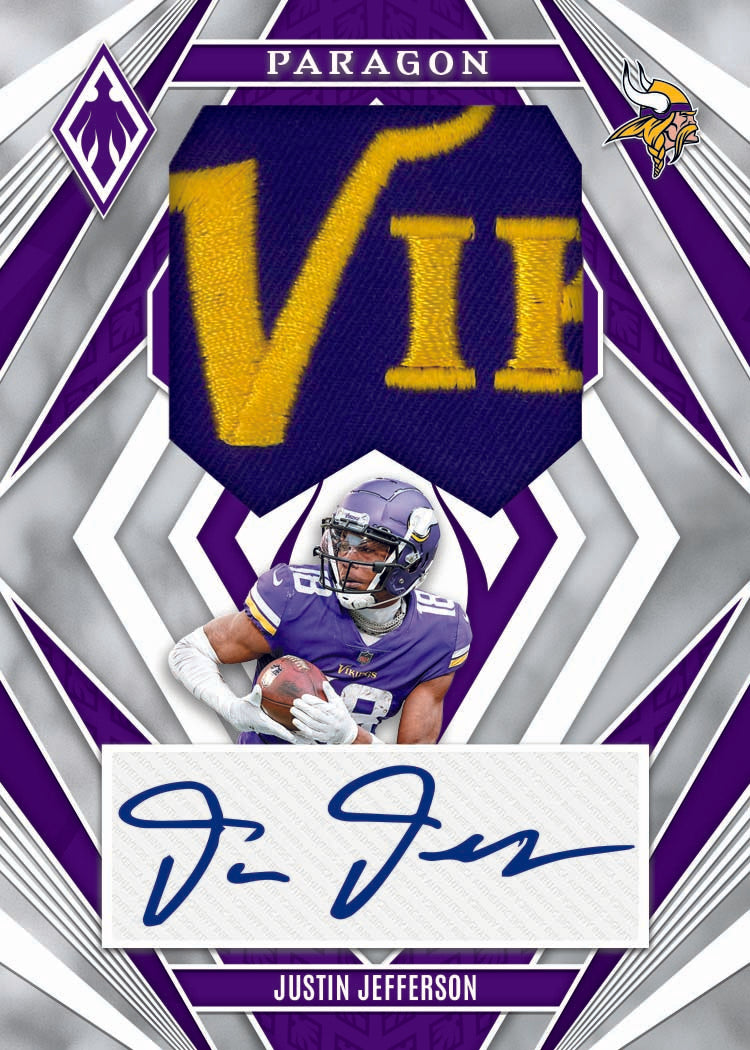 2023 Panini Phoenix Football Cards-Justin Jefferson Auto - Paragon
