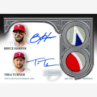 2023 Topps Dynasty Baseball Cards-Bryce Harper_Trea Turner Dual Auto Patch