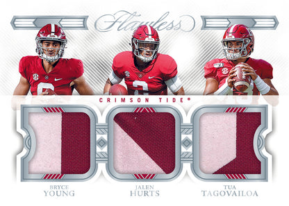 2023 Panini Flawless Collegiate Football - Bryce Young_Jalen Hurts_Tua Tagovailoa_Legacy Patches Alabama
