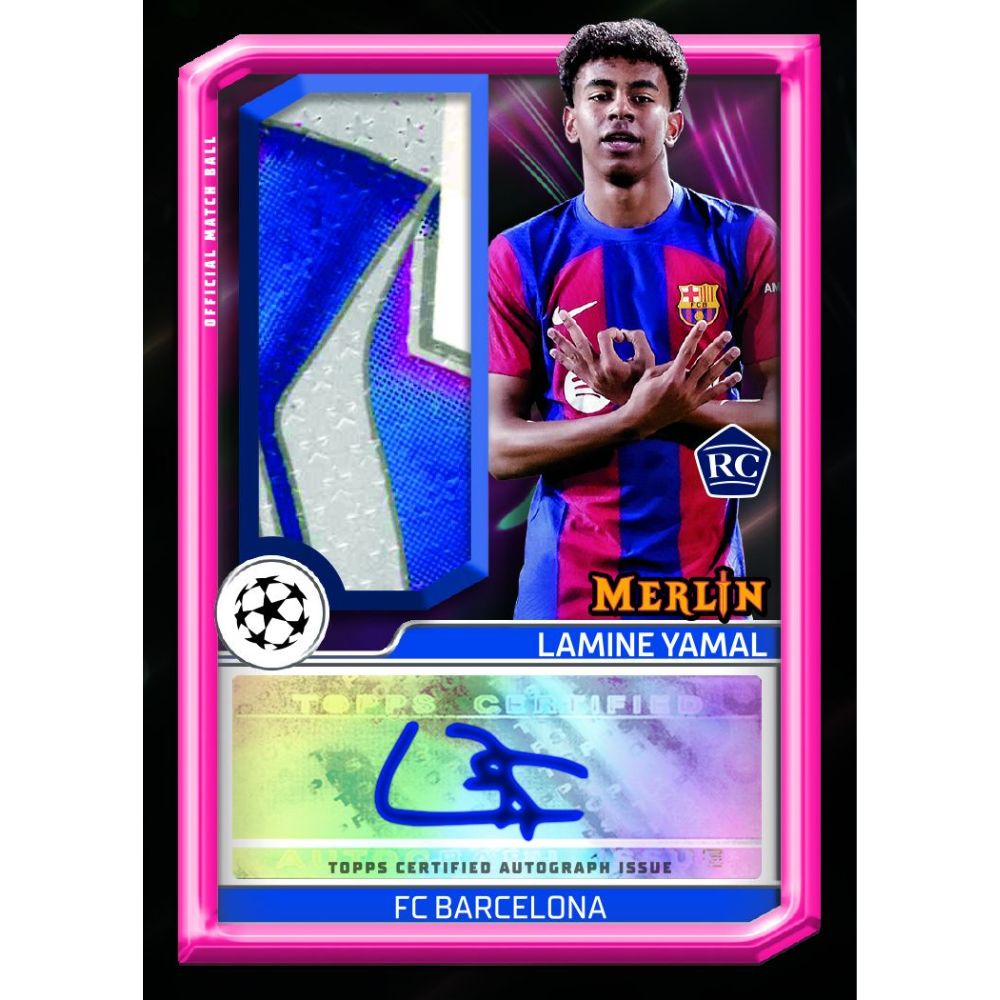 2023/24 Topps Chrome Merlin UEFA Club Competitions Soccer Cards - Lamine Yamal