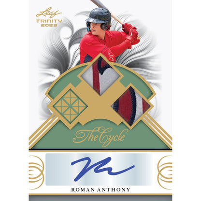 2023 Leaf Trinity Baseball Cards-Roman Anthony Auto - Cycle Double