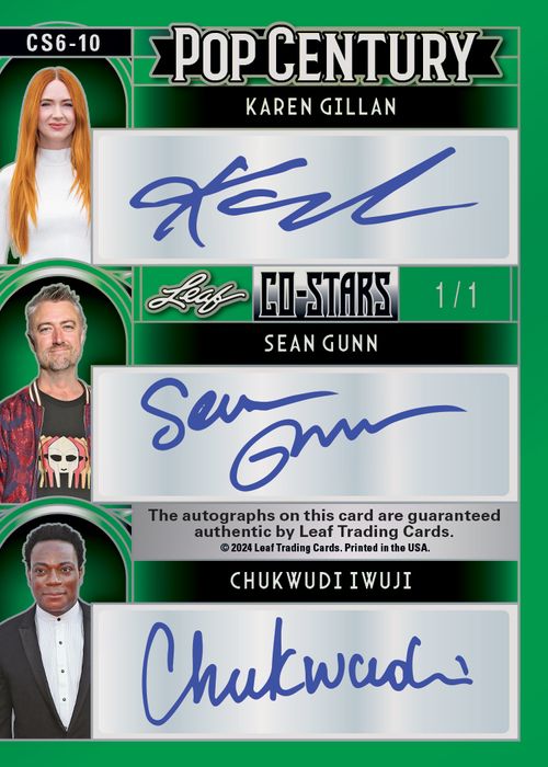 2024 Leaf Metal Pop Century Cards -  Karen Gillan_Sean Gunn_Chuk Wudiiwuji