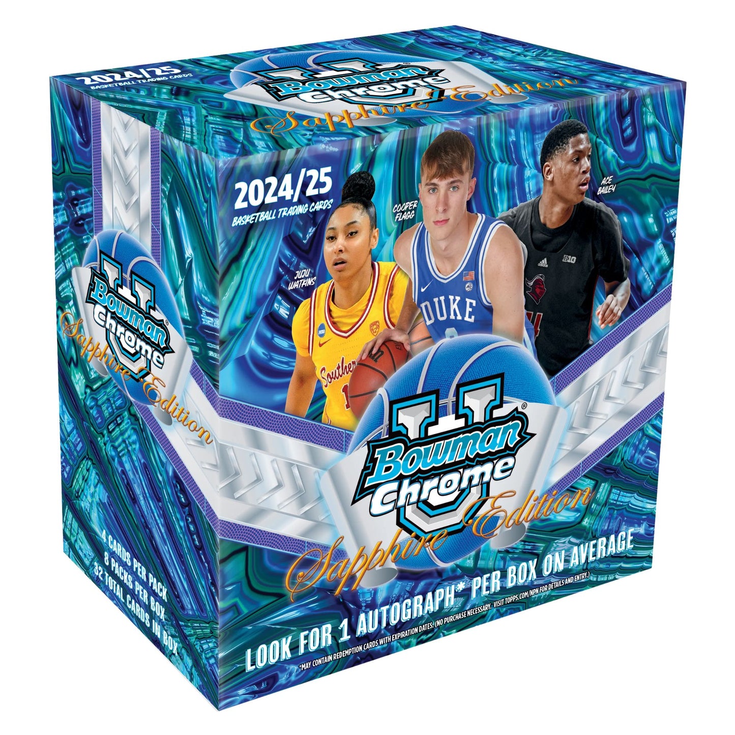 2024/25 Bowman Chrome University Basketball Sapphire Edition Box (Back - to - School Sale) - Trading Card Market