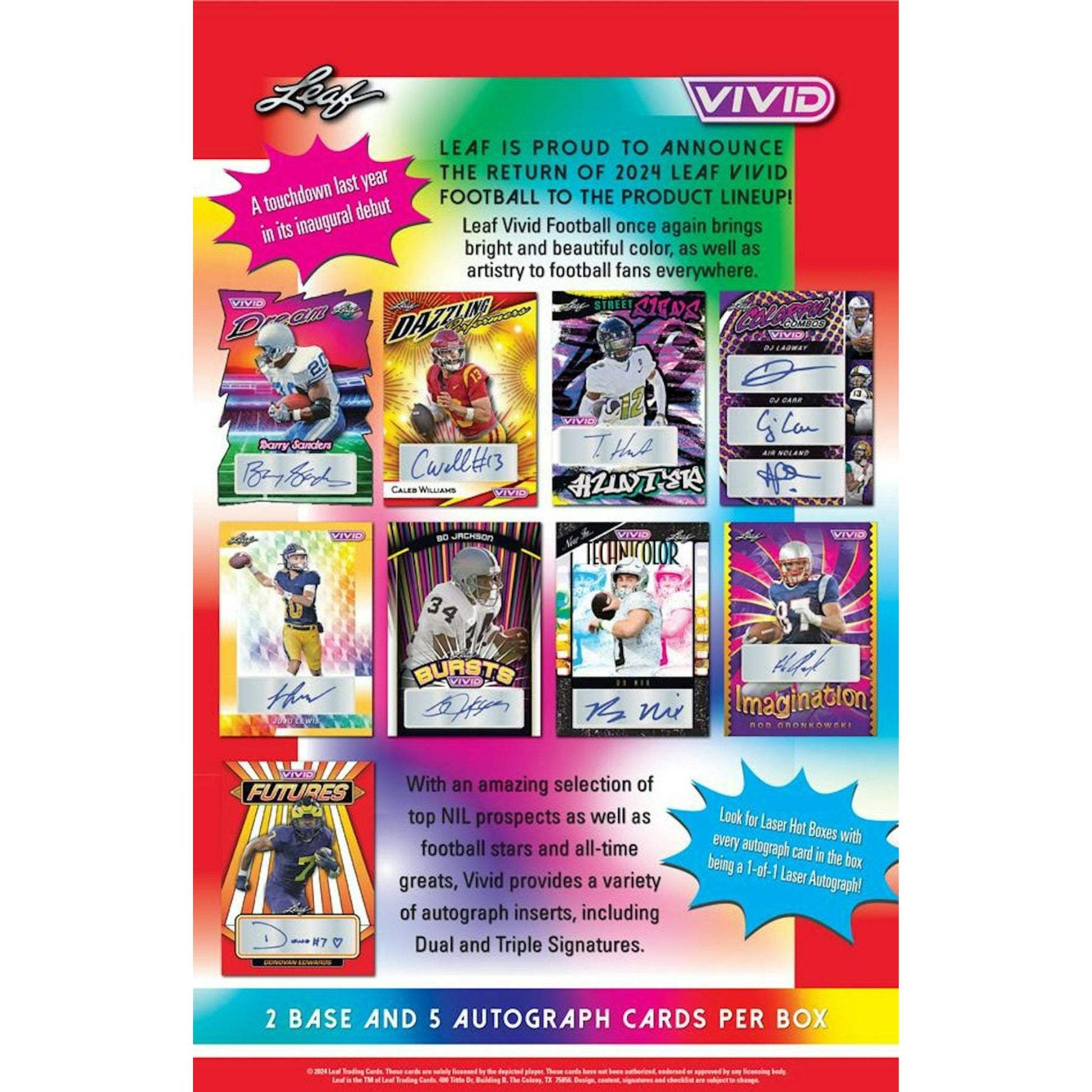 2024 Leaf Vivid Football Hobby Box
