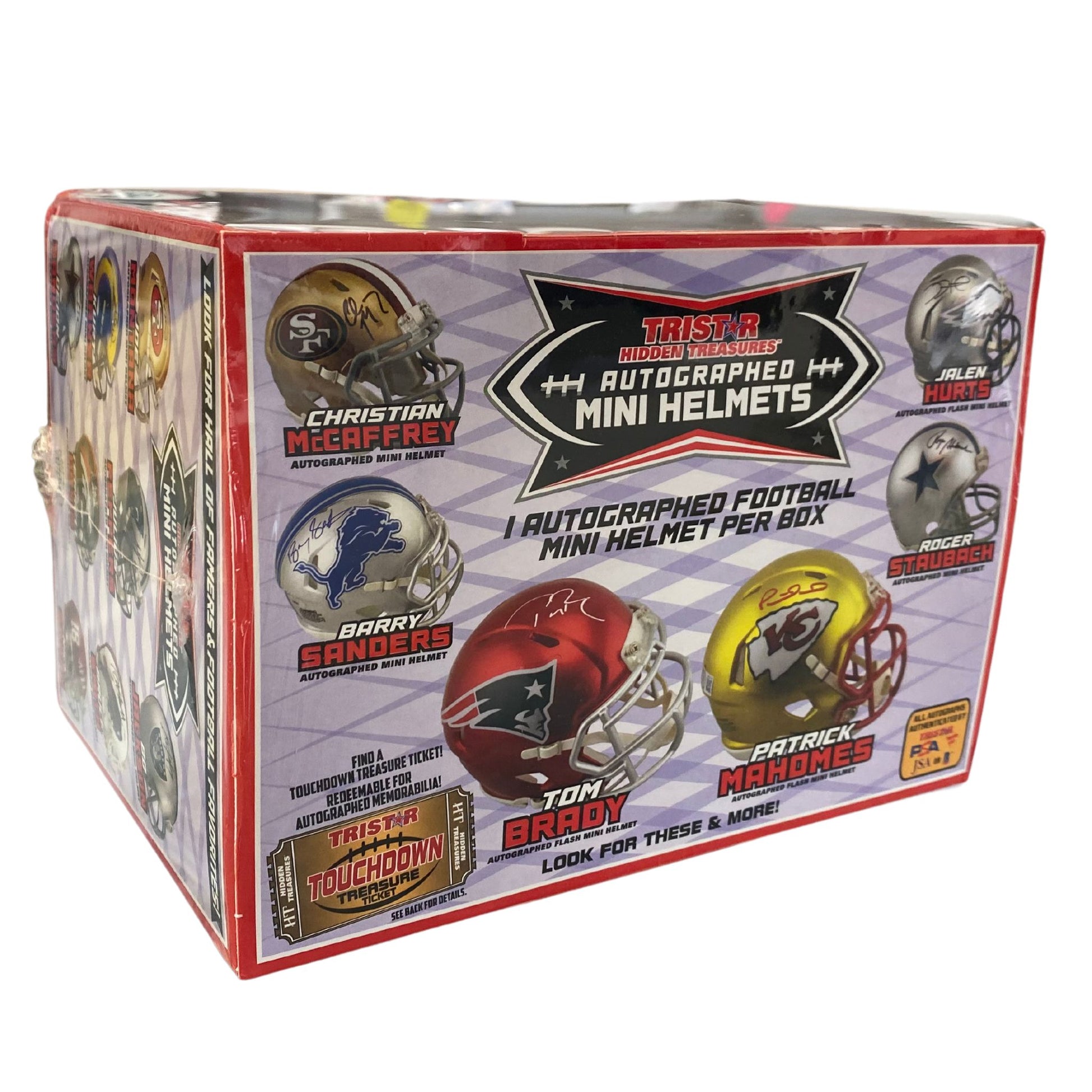 autographed football helmets industry report 2024 TriStar Hidden Treasures Autographed Football Mini Helmet Hobby Box