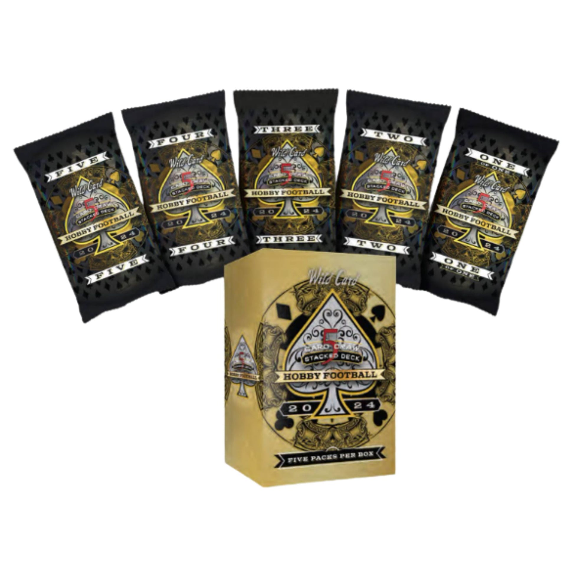 2024 Wild Card 5 Card Draw Stacked Deck Football Hobby Box - Trading Card Market