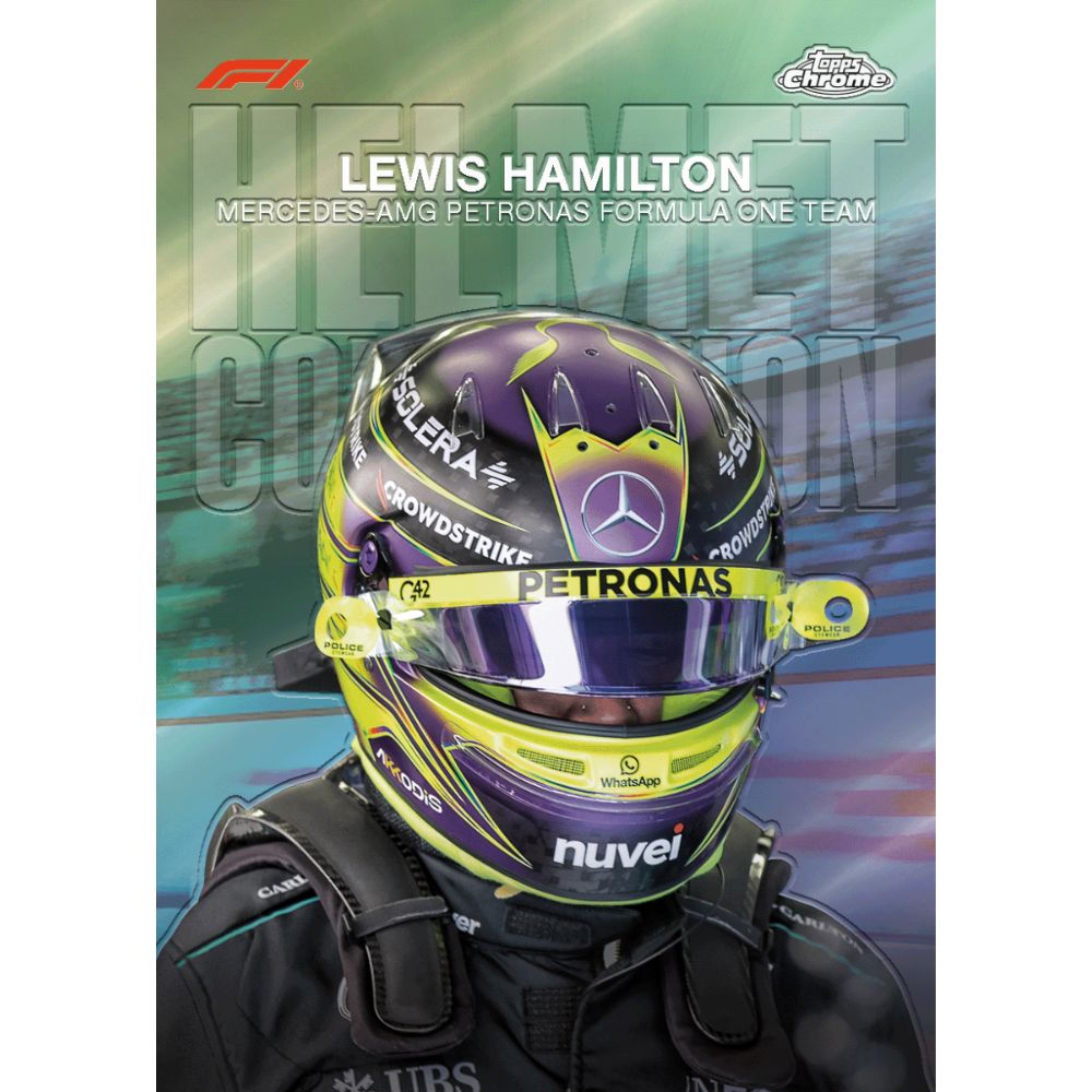 2024 Topps Chrome Formula 1 Racing Cards - Lewis Hamilton Helmet