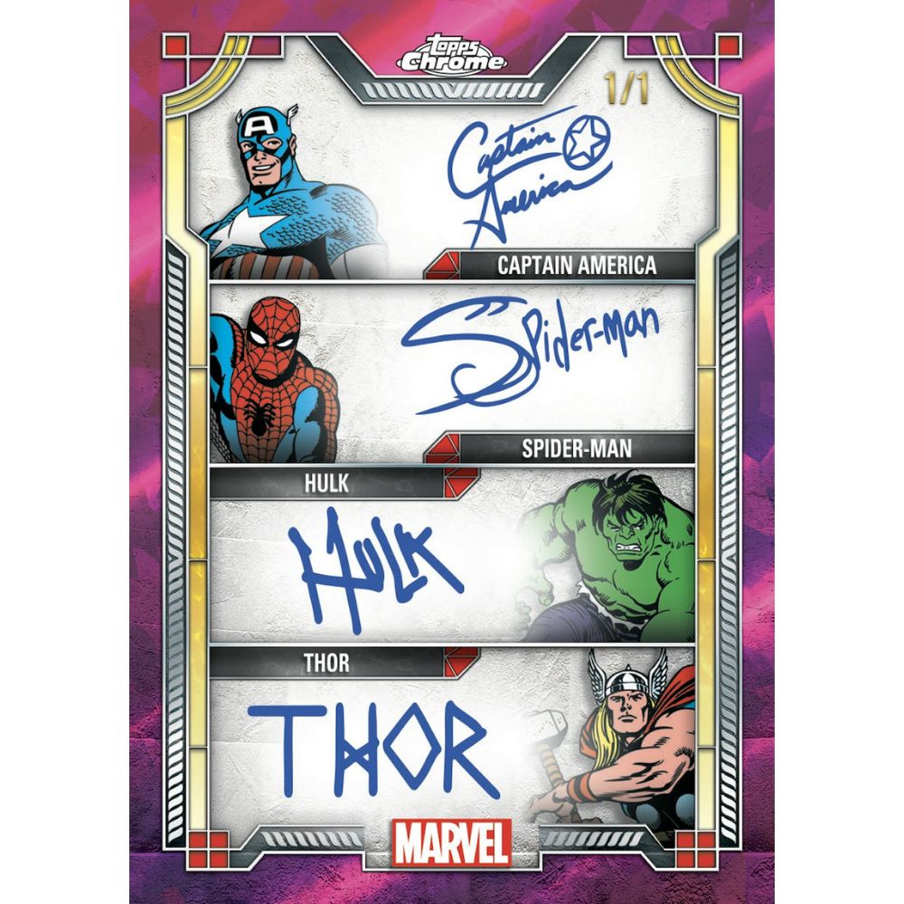 2024 Topps Marvel Chrome Sapphire Cards - Quad Auto