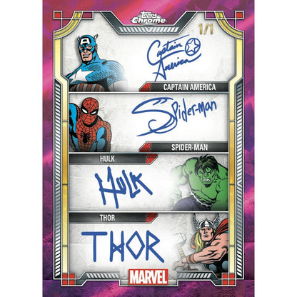 2024 Topps Marvel Chrome Sapphire Cards - Quad Auto