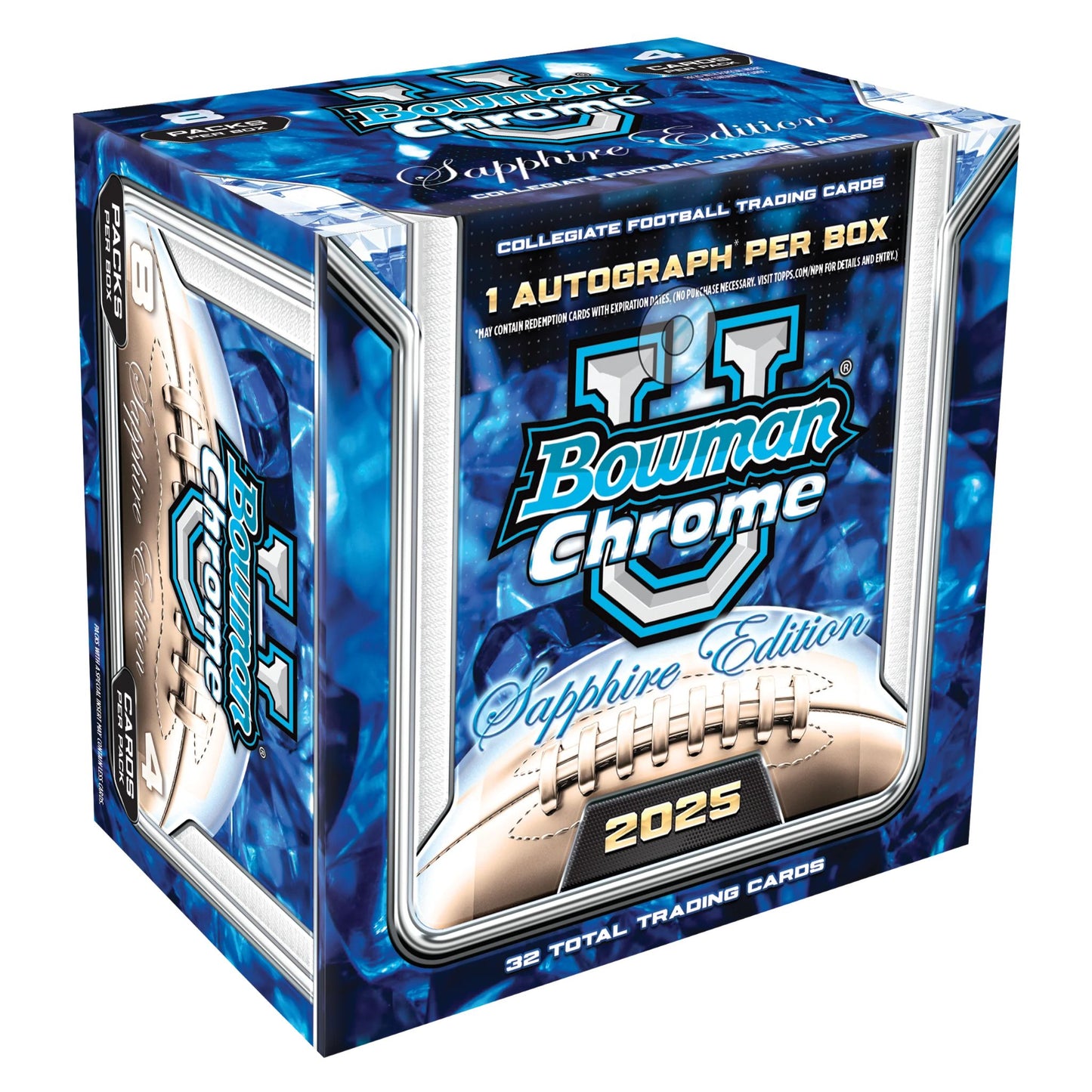 2025 Bowman Chrome University Football Sapphire Edition Box - Trading Card Market
