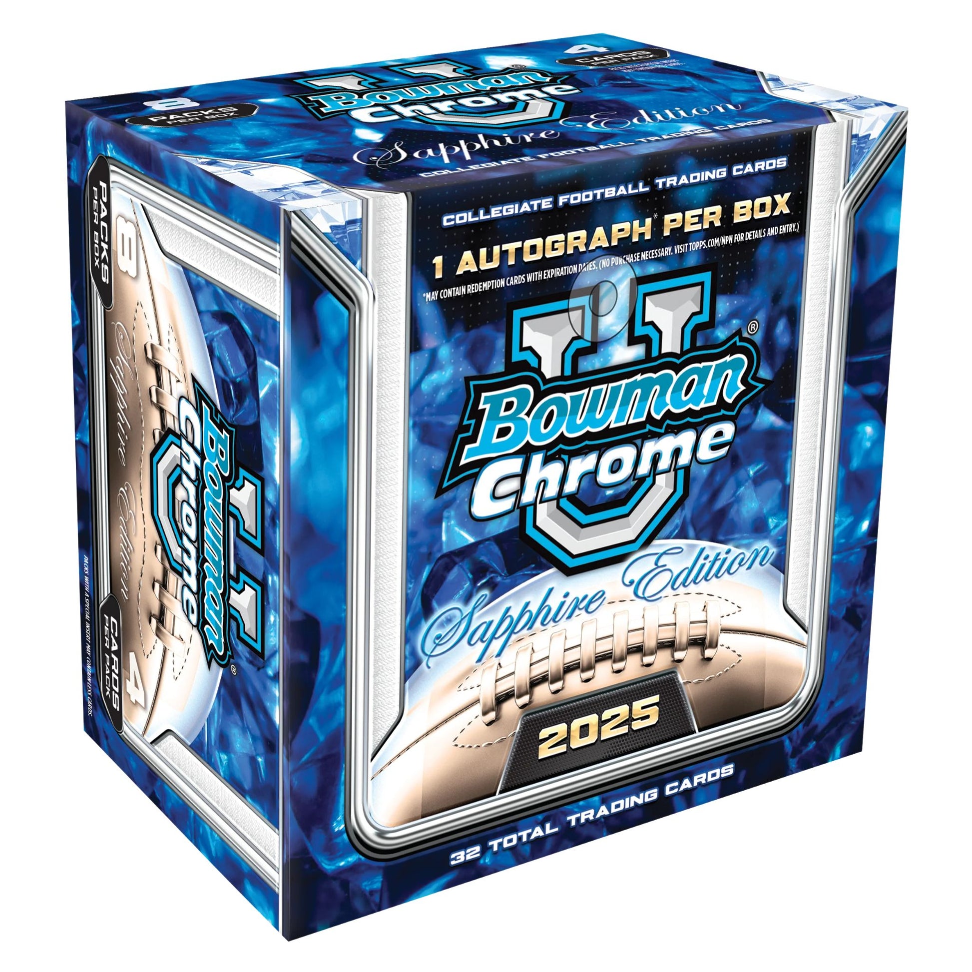 2025 Bowman Chrome University Football Sapphire Edition Box - Trading Card Market