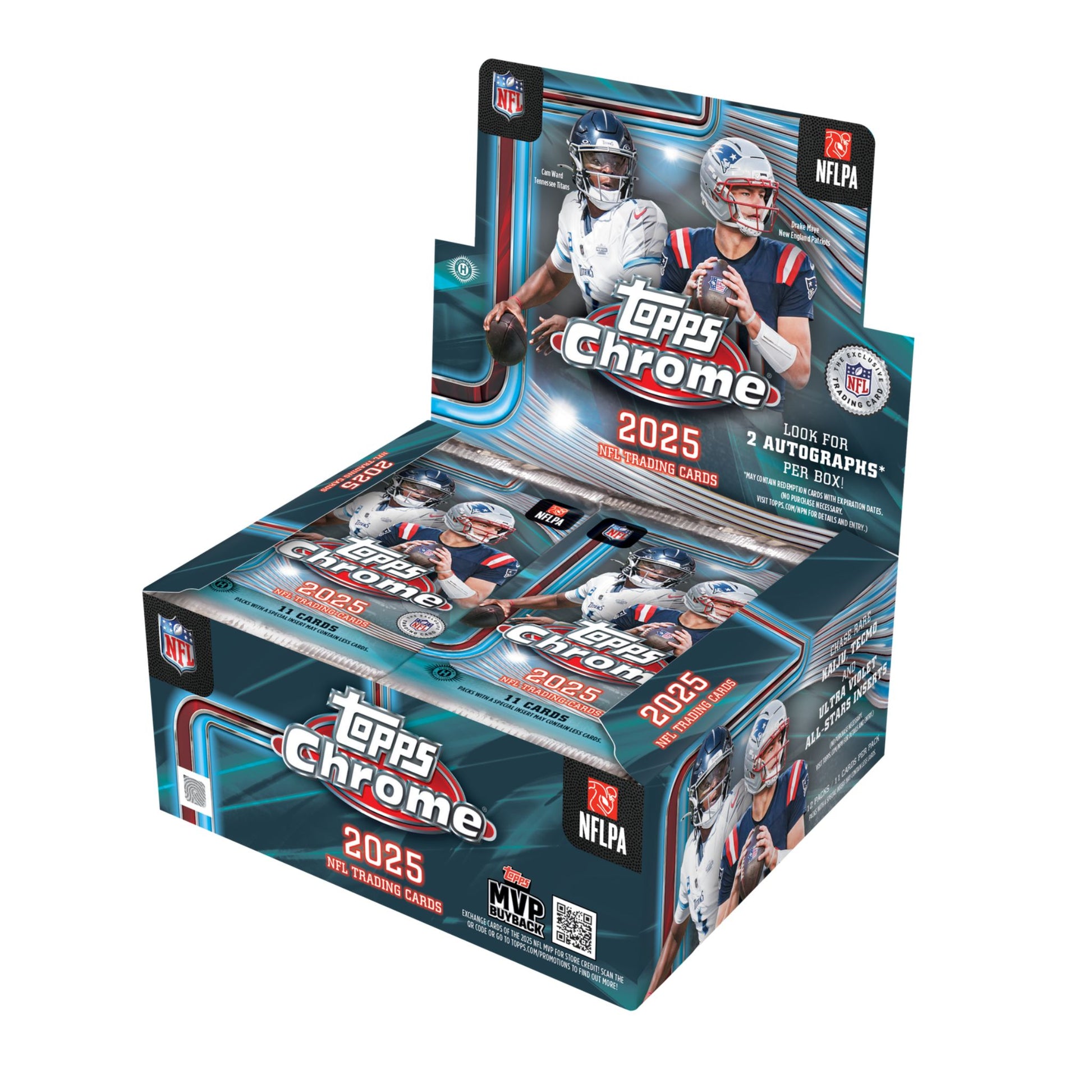 rare vivid voltage cards 2025 Topps Chrome Football Hobby Jumbo Box