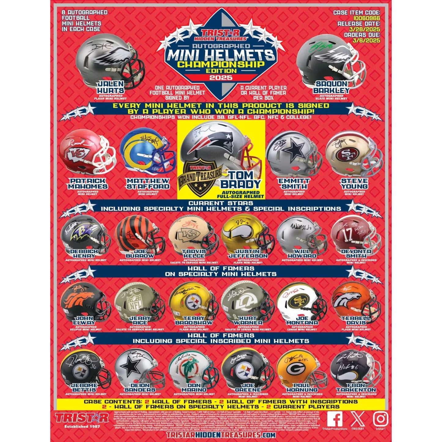 2025 Tristar Hidden Treasures Football Mini Helmet Championship Edition Box - Trading Card Market