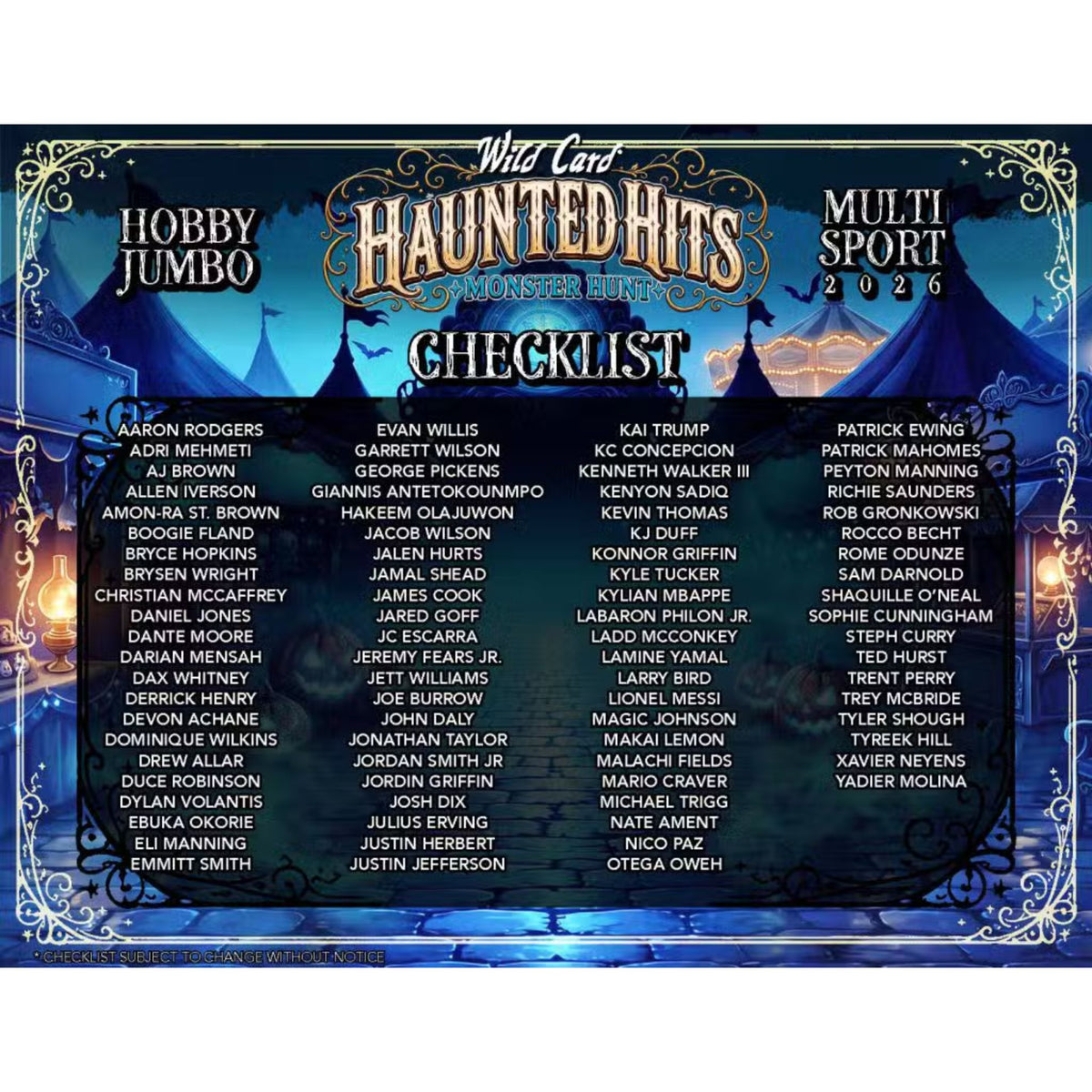 2026 Wild Card Haunted Hits Multi Sport Jumbo Box - Trading Card Market
