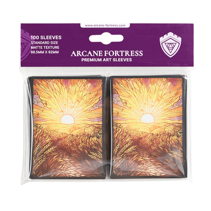 Arcane Fortress Standard Matte Art Stained Glass Golden Plains Card Sleeves - Trading Card Market