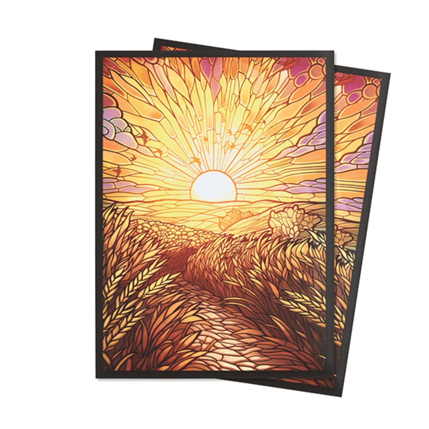 Arcane Fortress Standard Matte Art Stained Glass Golden Plains Card Sleeves - Trading Card Market