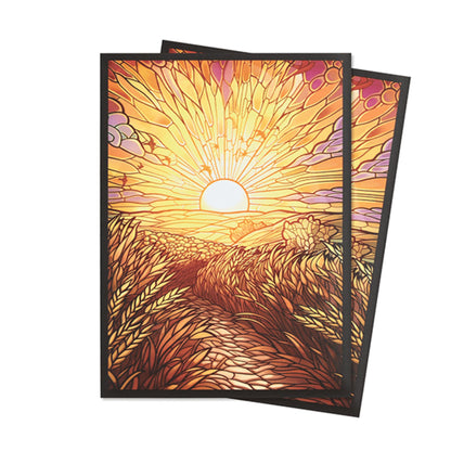 Arcane Fortress Standard Matte Art Stained Glass Golden Plains Card Sleeves - Trading Card Market