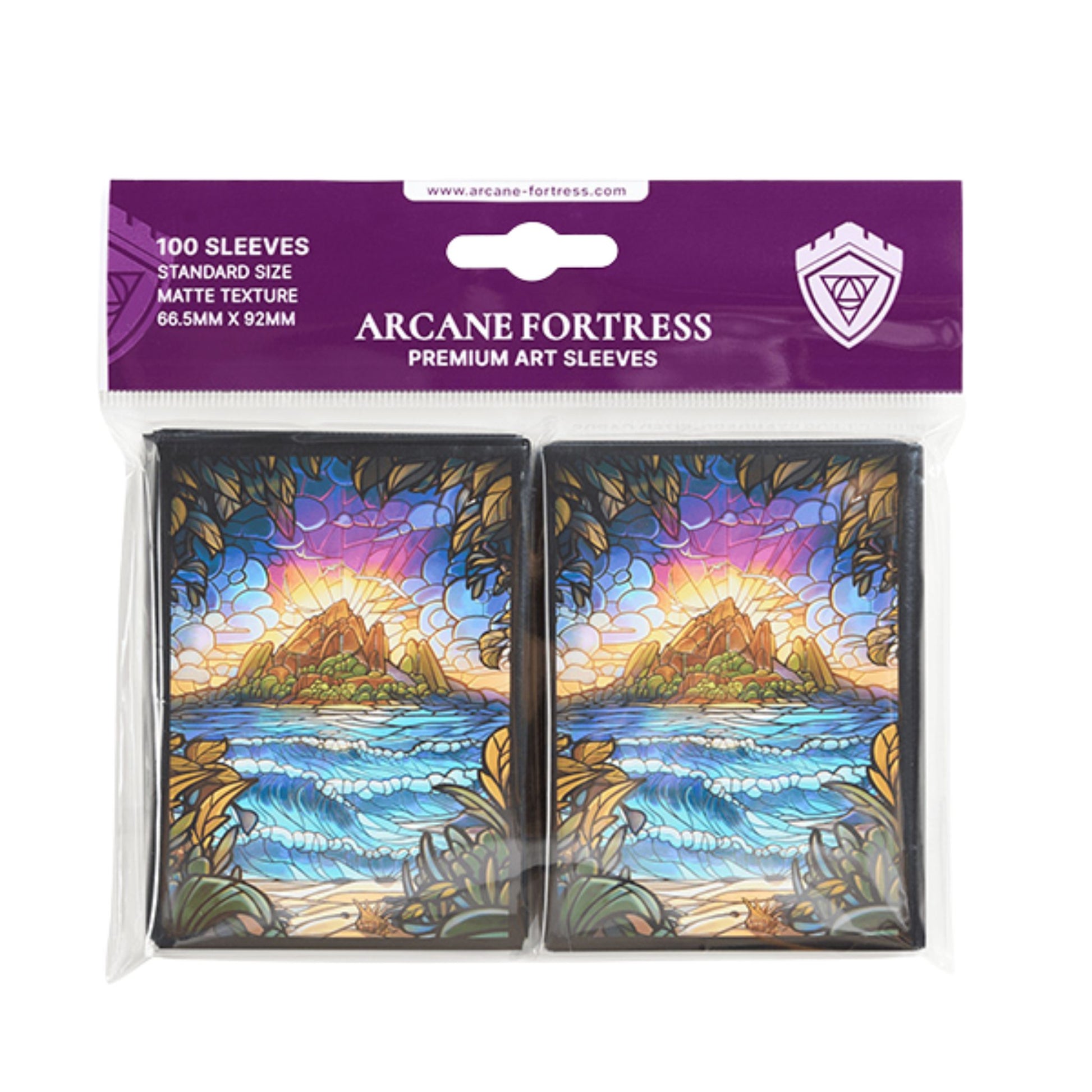 Arcane Fortress Standard Matte Art Stained Glass Hidden Island Card Sleeves - Trading Card Market