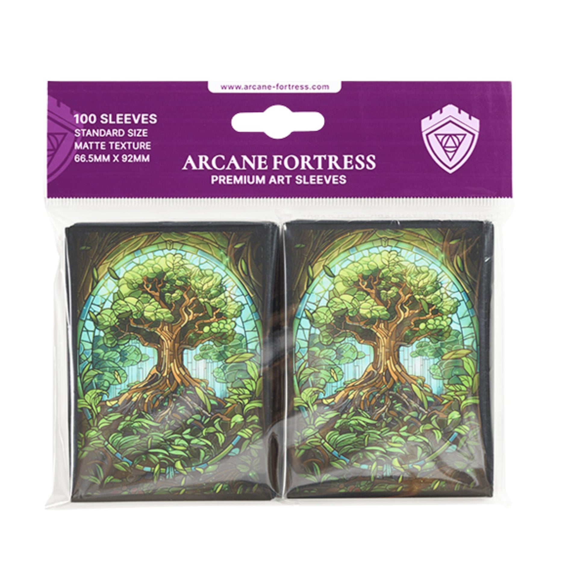 Arcane Fortress Standard Matte Art Stained Glass Mythical Forest Card Sleeves - Trading Card Market