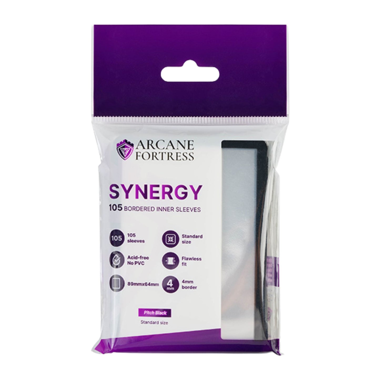 Arcane Fortress Standard Synergy Inner Sleeves Pitch Black - Trading Card Market