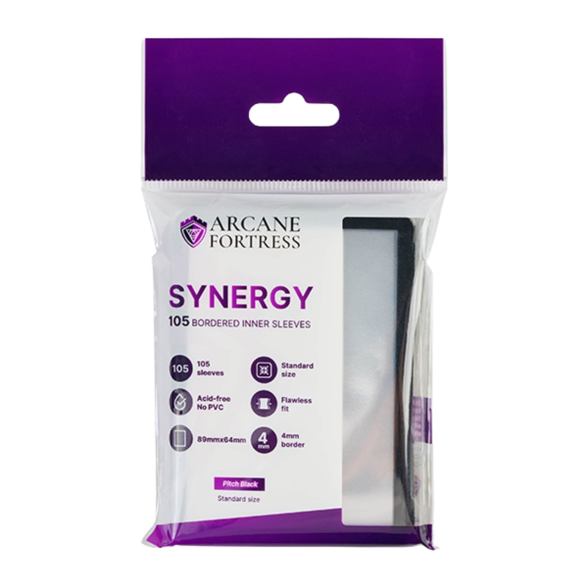 Arcane Fortress Standard Synergy Inner Sleeves Pitch Black - Trading Card Market