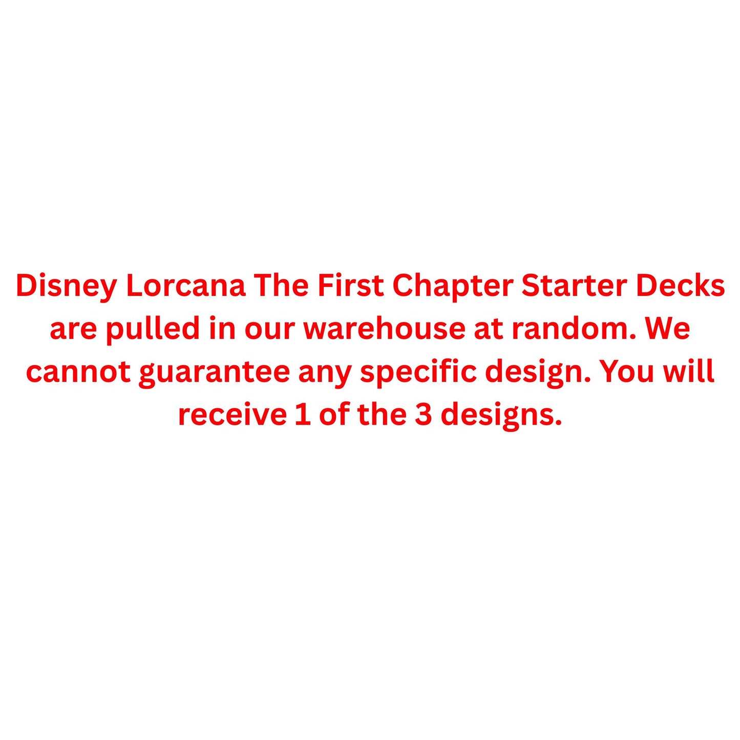 Disney Lorcana The First Chapter Starter Deck - Trading Card Market