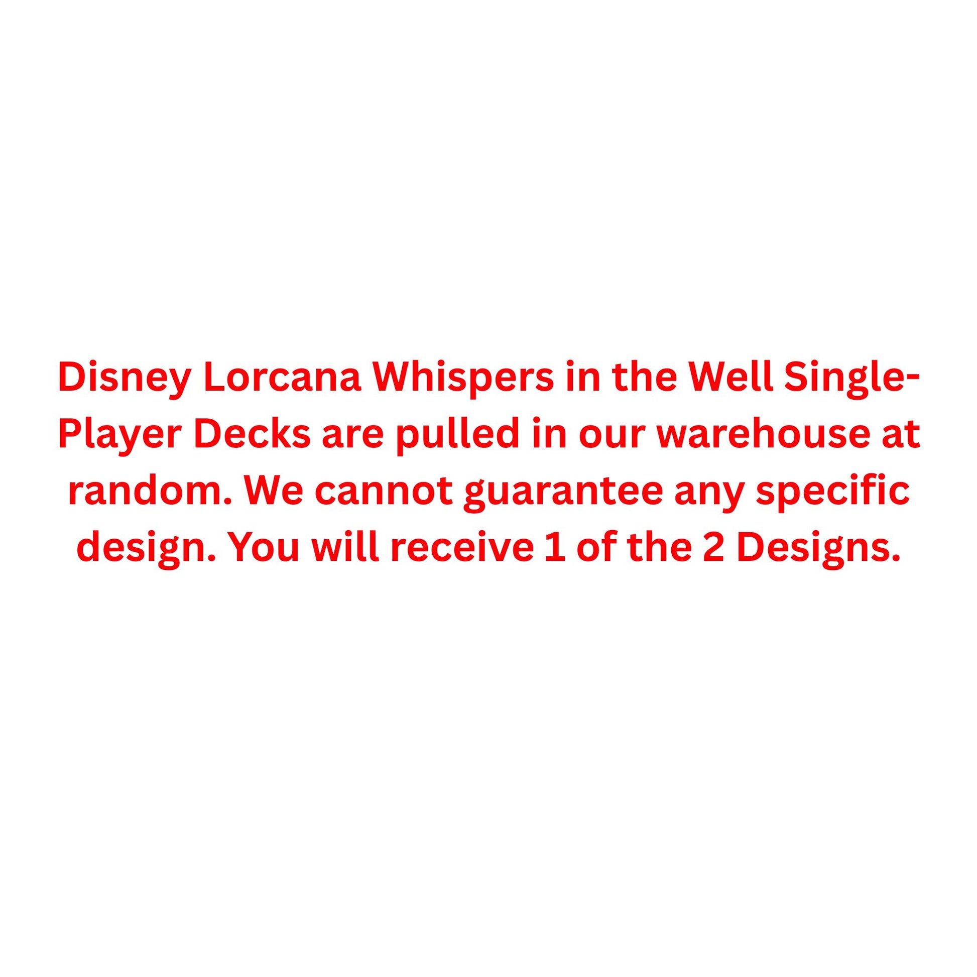Disney Lorcana Whispers in the Well Single-Player Deck - Trading Card Market