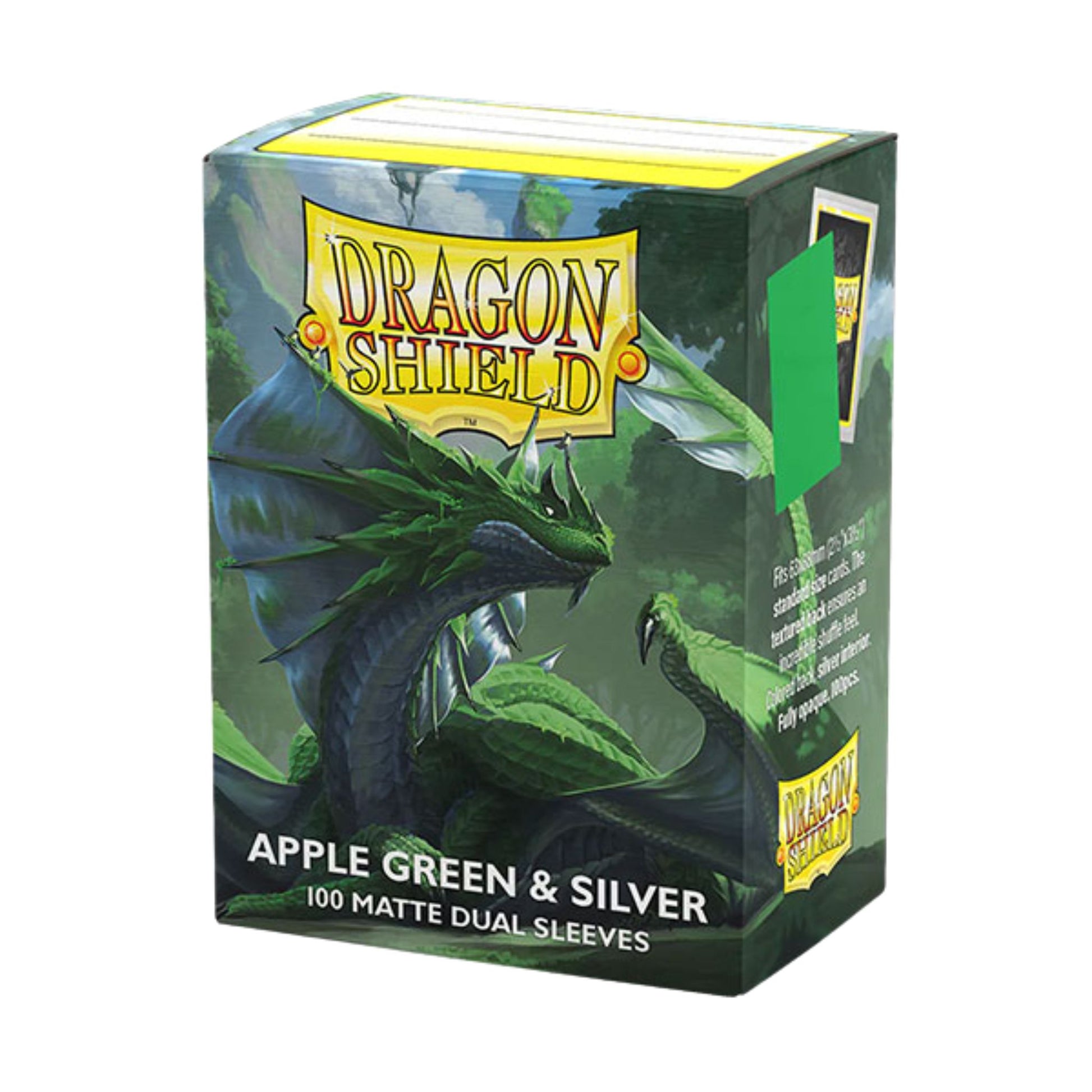 Dragon Shield Standard Dual Matte Apple Green & Silver Sleeves - Trading Card Market