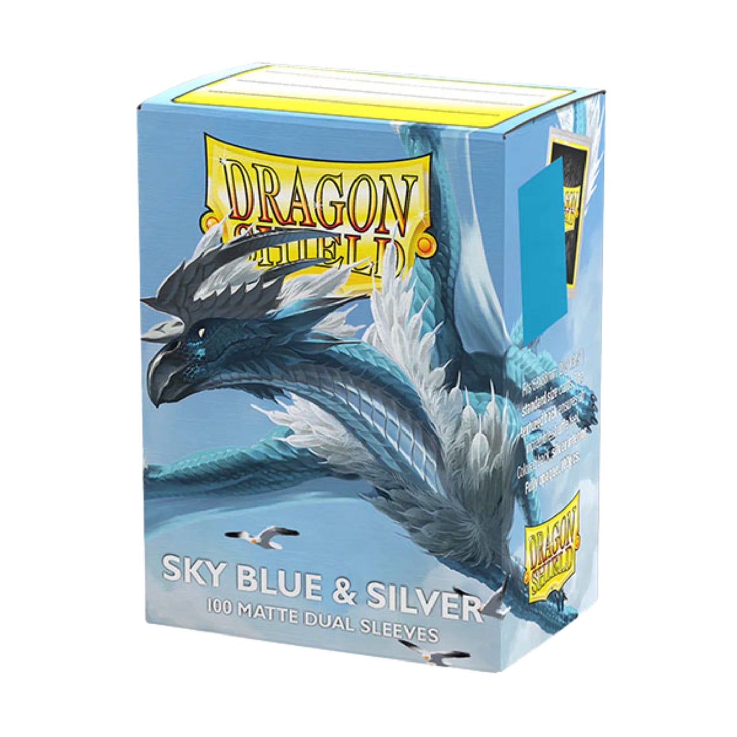 Dragon Shield Standard Dual Matte Sky Blue & Silver Sleeves - Trading Card Market