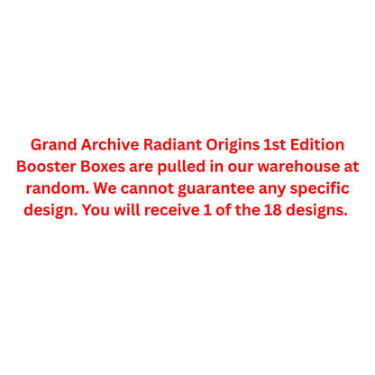 Grand Archive Radiant Origins 1st Edition Booster Box - Trading Card Market