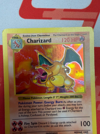 1999 Pokemon Base Set Charizard Holo Shadowless MP-HP 4/102