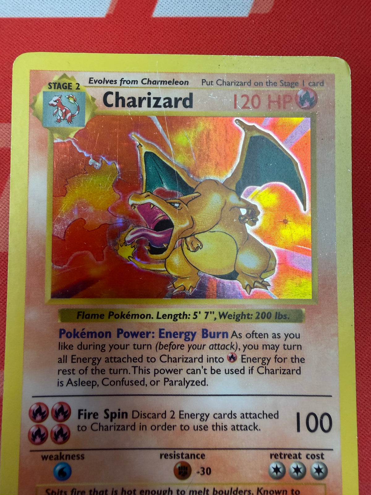 1999 Pokemon Base Set Charizard Holo Shadowless MP-HP 4/102