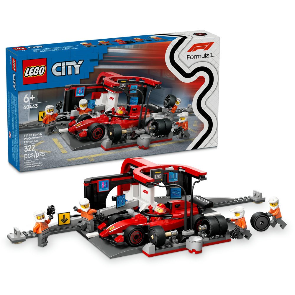 LEGO City Formula 1 F1 Pit Stop & Pit Crew with Ferrari Car - Trading Card Market