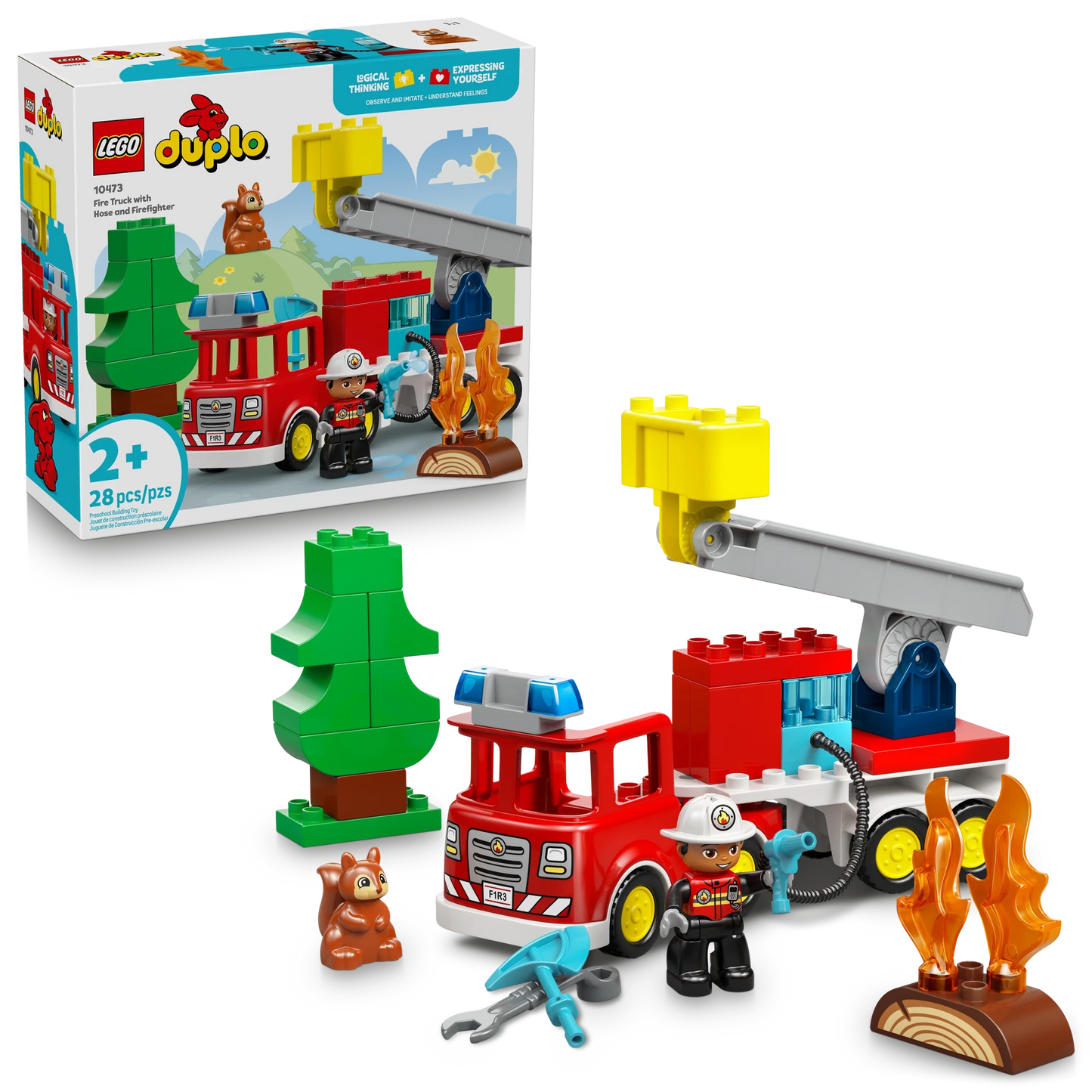 LEGO DUPLO Town Fire Truck with Hose and Firefighter - Trading Card Market