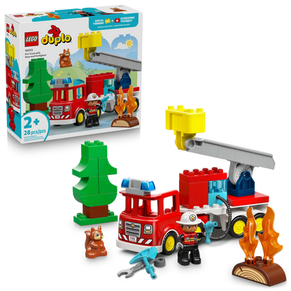 LEGO DUPLO Town Fire Truck with Hose and Firefighter - Trading Card Market