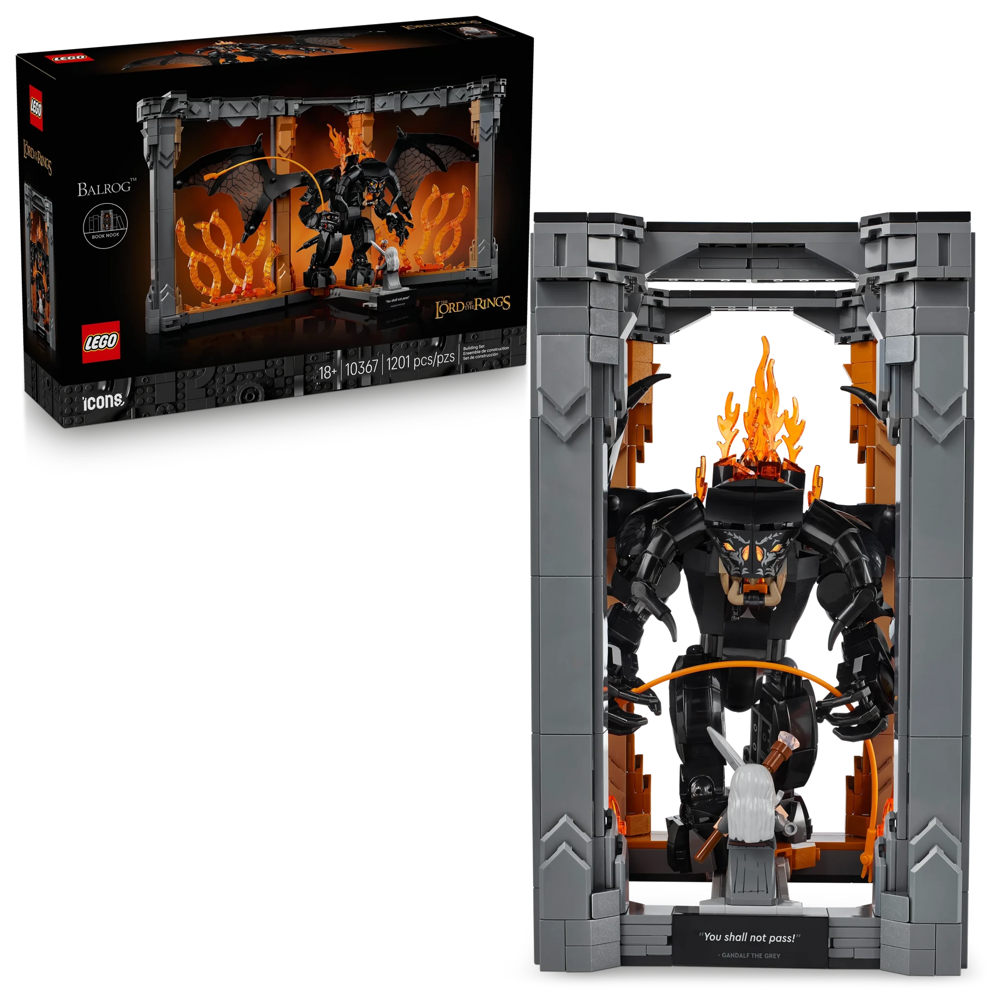 LEGO Icons The Lord of the Rings: Balrog Book Nook - Trading Card Market