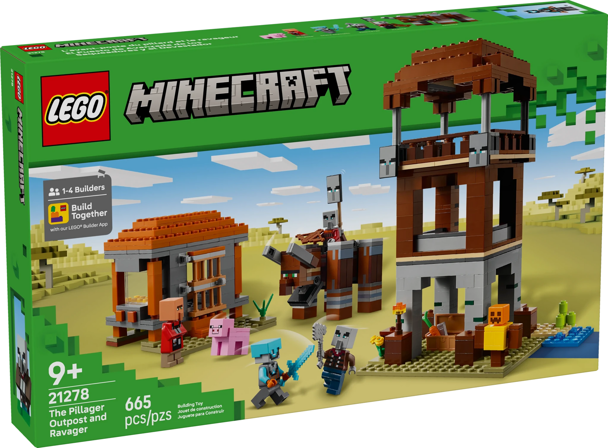 LEGO Minecraft The Pillager Outpost and Ravager - Trading Card Market
