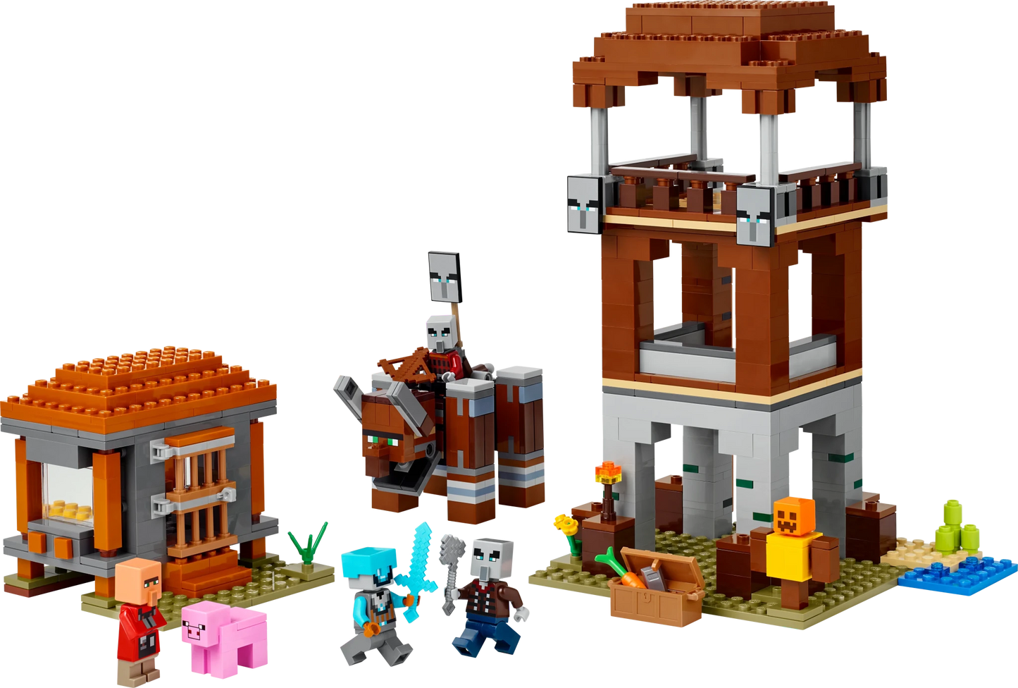 LEGO Minecraft The Pillager Outpost and Ravager - Trading Card Market