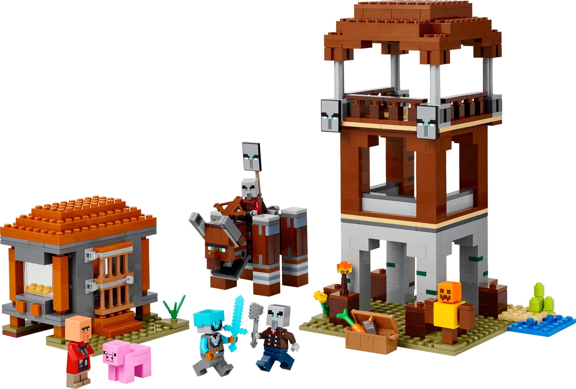 LEGO Minecraft The Pillager Outpost and Ravager - Trading Card Market